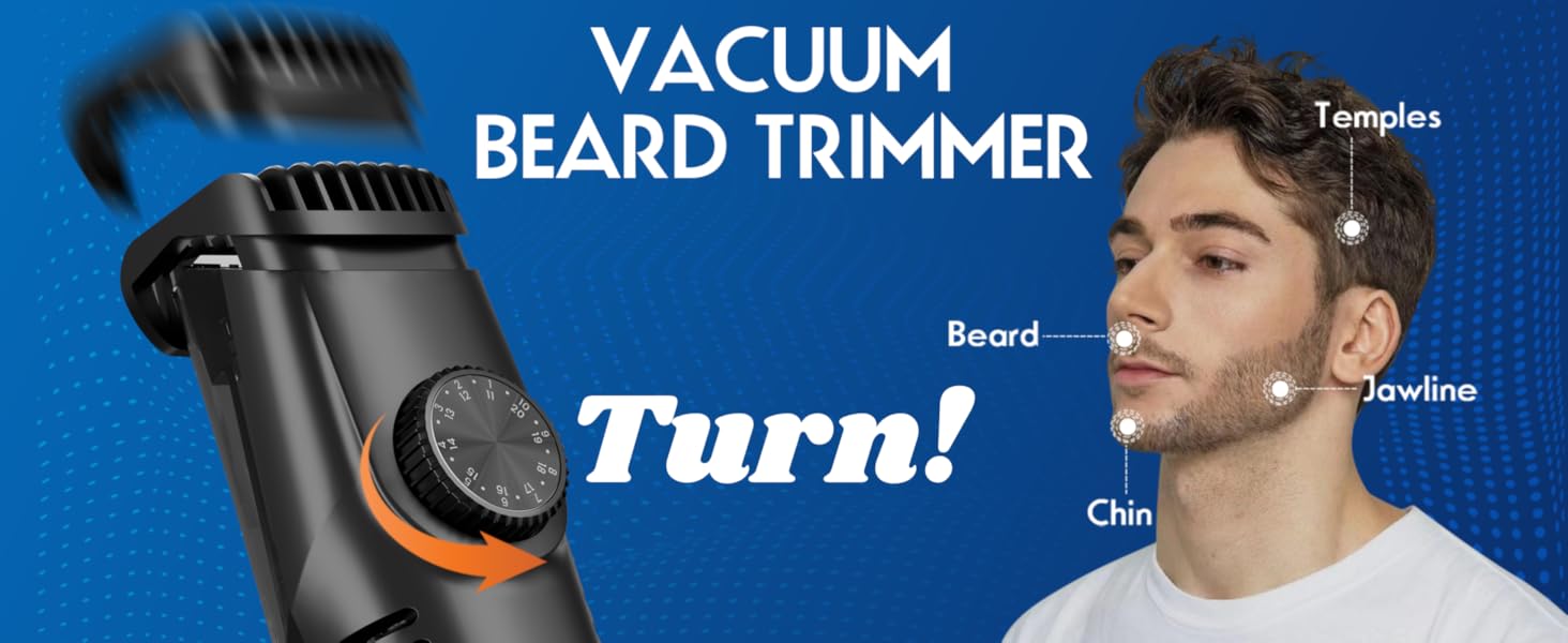 Vacuum Beard Trimmer for Men