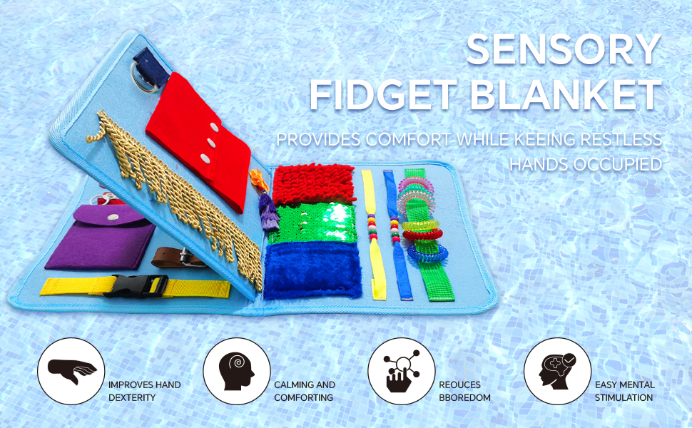 Fidget Blanket for Elderly with Dementia,Activity Blanket for Seniors,Alzheimers