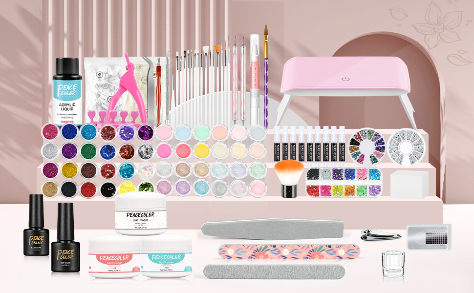Acrylic Nail Kit for Beginners with Everything Professional Nail Kit Acrylic Set