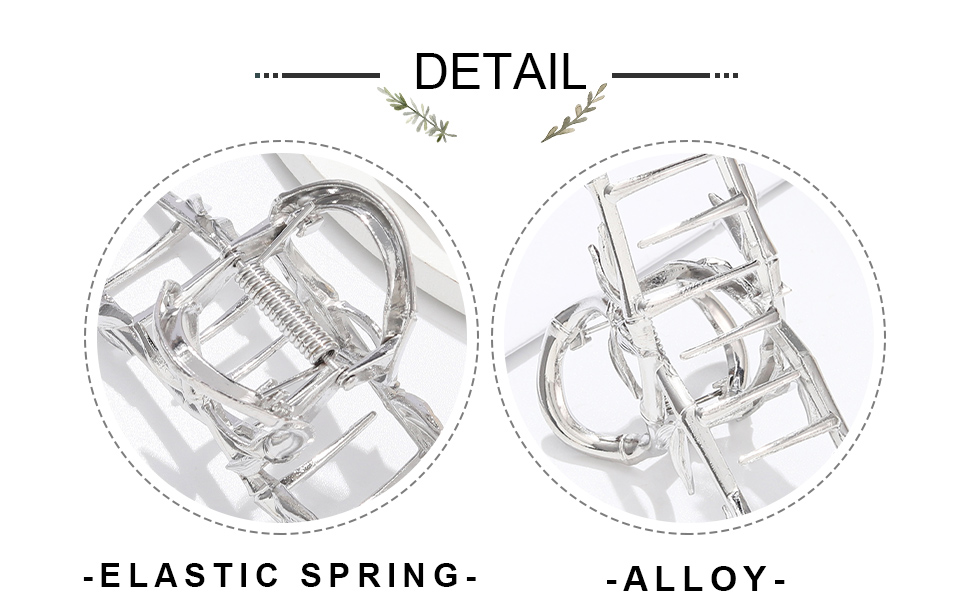 silver hair claw clips nonslip hair claw clamps