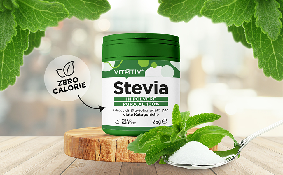 VITATIV Stevia Pura in Polvere Rebaudioside A 98 Dolcificante