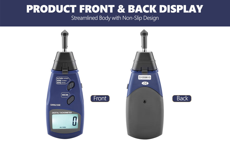 Digital Tachometer DT6236E /Non Photo Tachometer, 5 Digits 18 mm