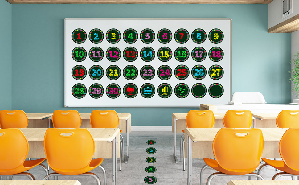 WaaHome Number Line Up Spots Dots for Classroom Floor