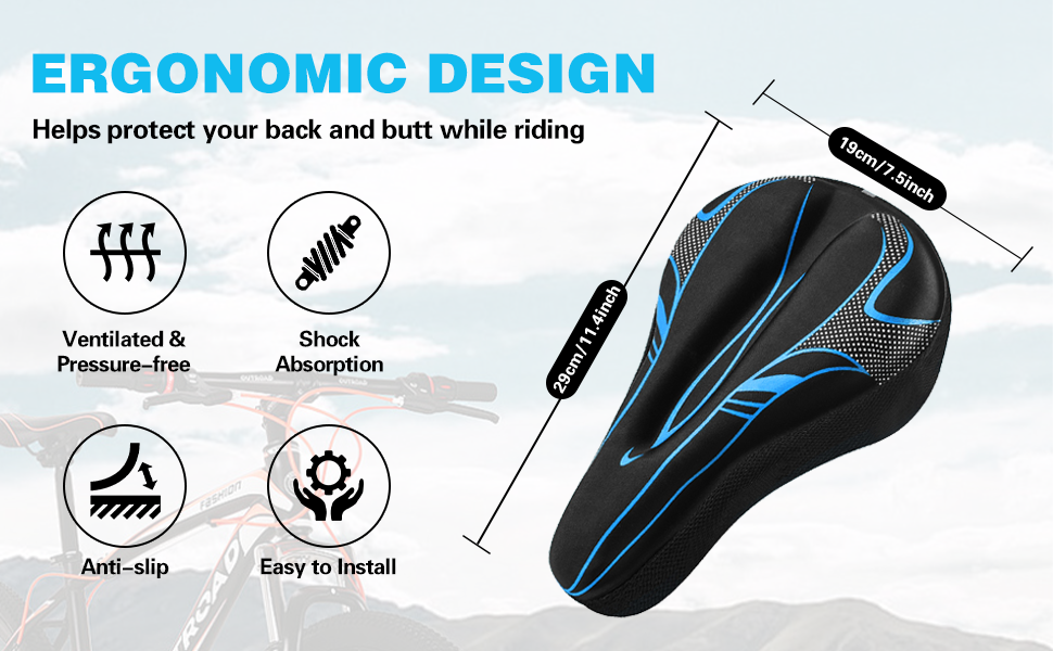 Padded Gel Bike Seat Cover