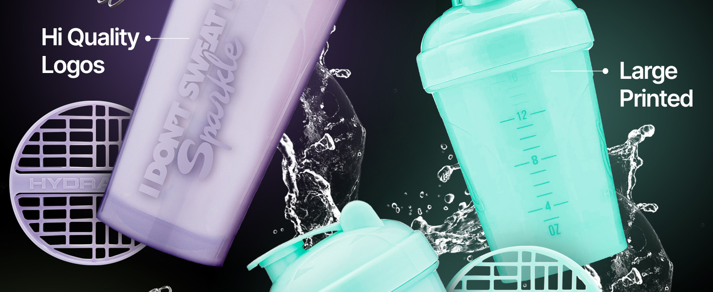 Hydracup [6 Pack] 20 oz & 28oz OG Shaker Bottle for