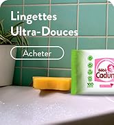 Bébé Cadum Lingettes à l'Huile d'Amande Douce Bio, Pour Visage, Corps et Mains, Hypoallergéniques...