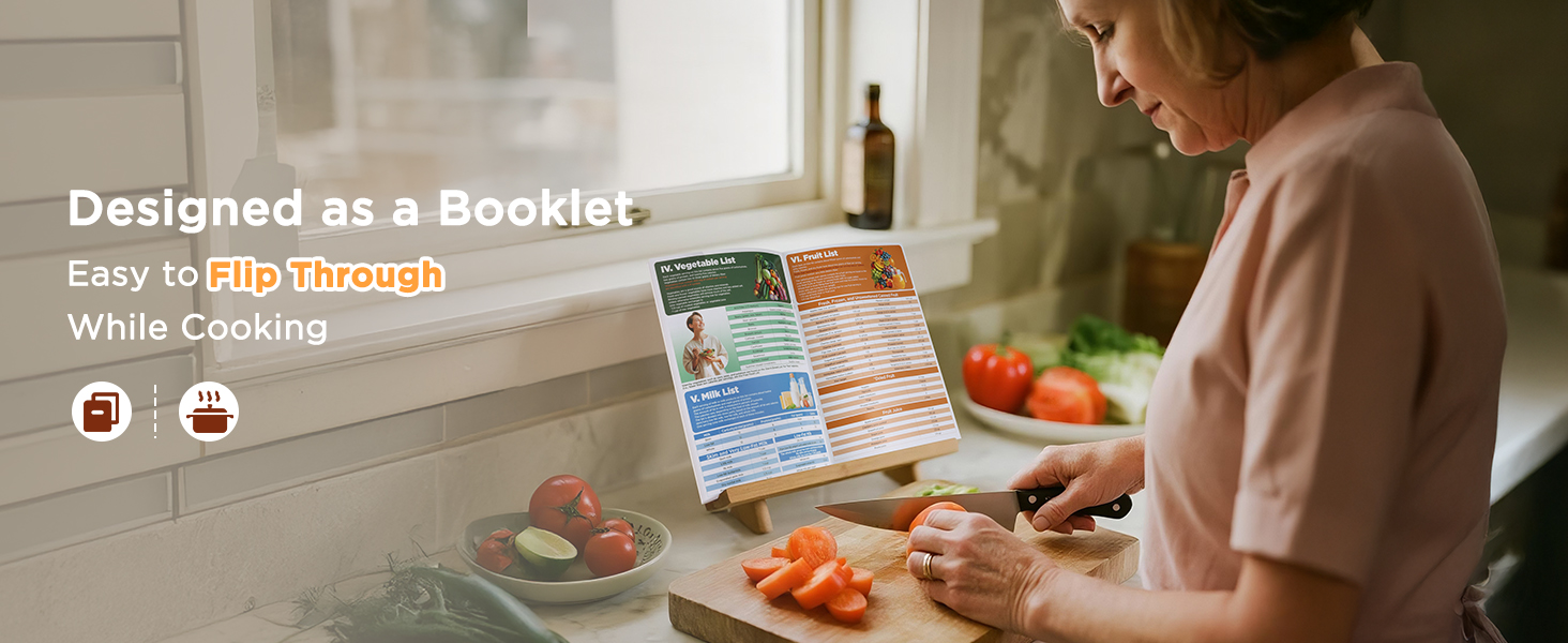 OUTXE Beginner-friendly Diabetes Food List and Meal Planner Laminated Diabetic Food Guide Chart