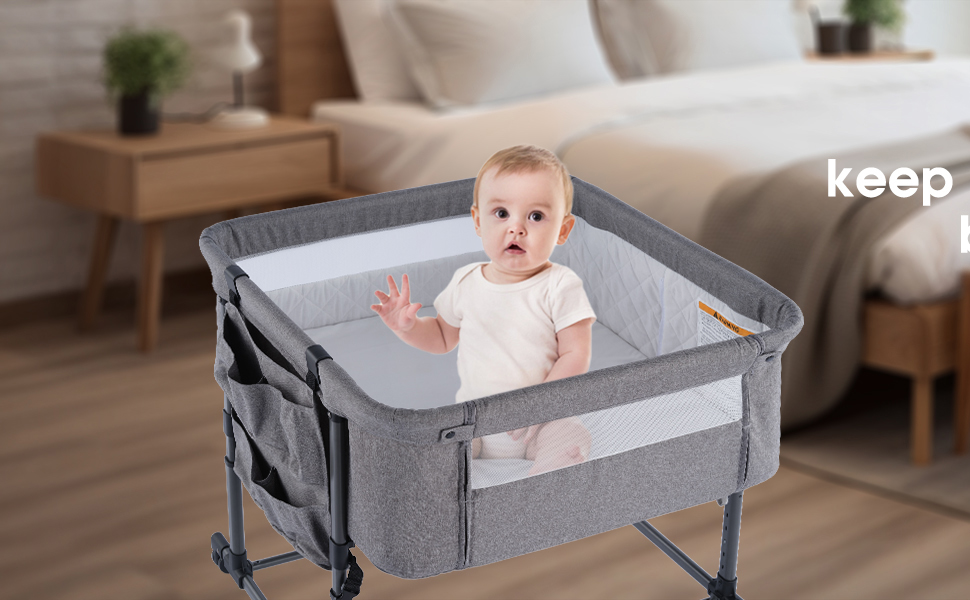 Amazon.co.jp: MTWML ツインベビーベッド 2人用ポータブル双子用