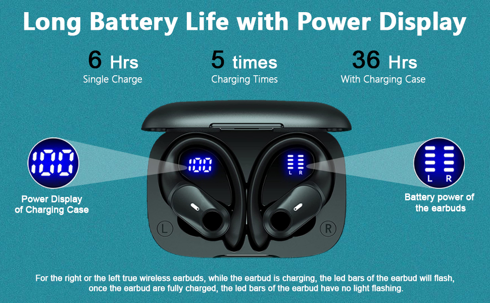 Wireless Earbuds Over Ear Sport Headphones,Bluetooth Touch Control