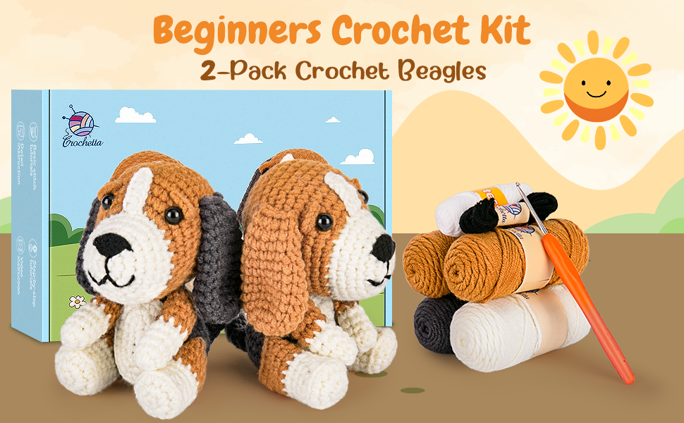 Amazon.com: Crochetta Crochet Kit for Beginners, Beginner Crochet Kit ...