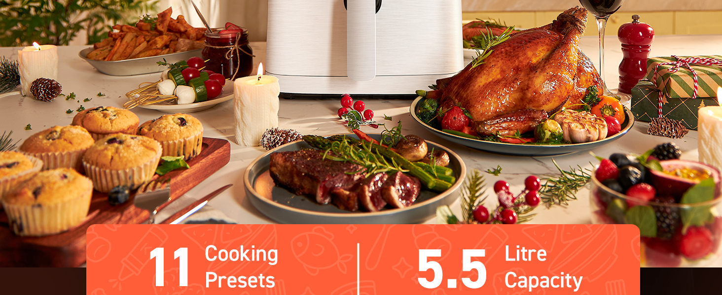 11 presets, 5.5Litre capacity