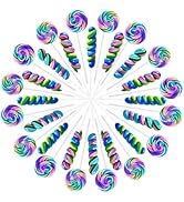 Rainbow Twisty & Swirl Lollipops 32pk (16 swirl &16 twist) Blueberry, Mermaid Lollipops Candy Ind...