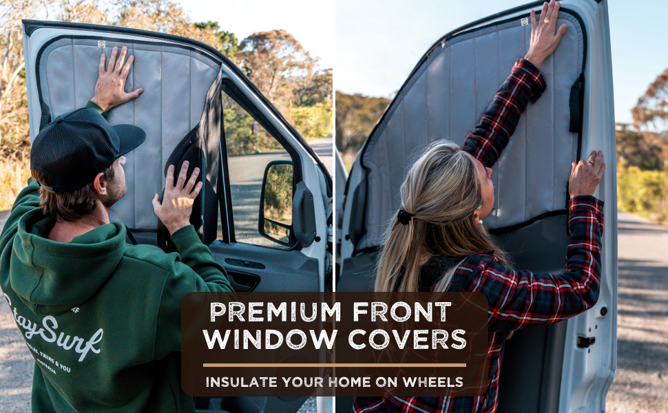 Living in a Bubble Insulated Blackout Front Window Covers