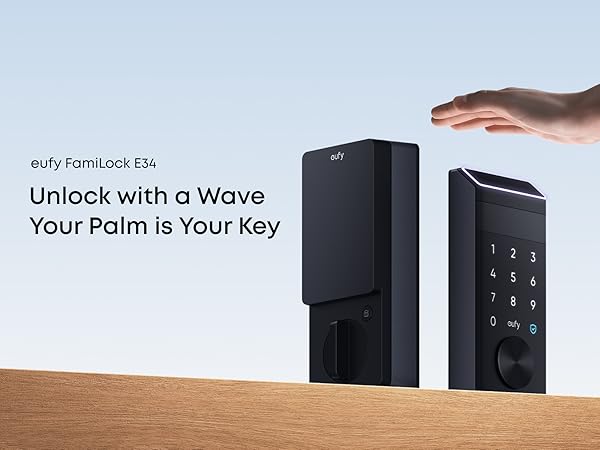 eufy smart lock with palm wave unlocking for easy access
