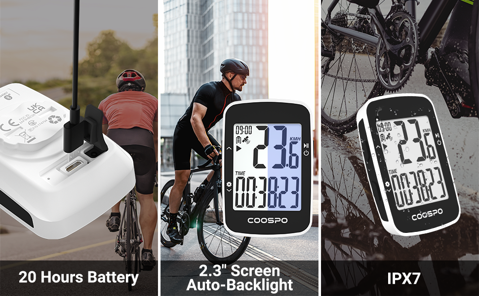 COOSPO Bike Computer Wireless,Cycling GPS Units Computer with IPX7