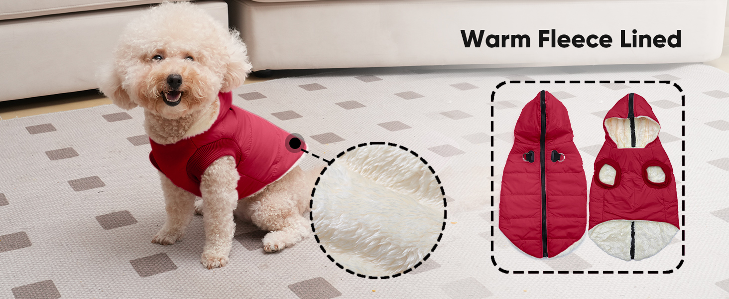 Extra Warm Medium Dog Jacket in Winter Doggie Coats with Hooded