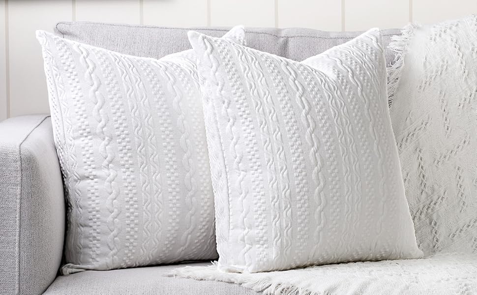 Yaertun Pack of 2 Super Soft Decorative Throw Pillow Covers Square Cushion Cases