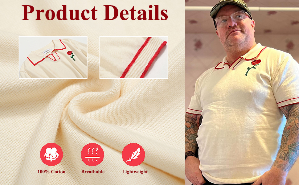 Amazon.com: OXKNIT Men's Knit Vintage Polo Shirts Short