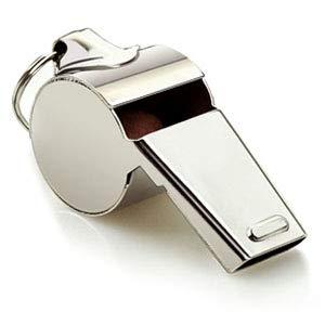 Hipat Lot de 2 sifflets de sport en acier inoxydable avec cordon, sifflets sonores forts parfaits pour les entraîneurs, les arbitres et les officiels Paquet de 2 sifflets de sport en acier inoxydable avec lanière, sifflets à son fort et net