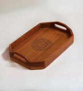 Vesta Homes Extra Large Wooden Serving Tray for Home, Kitchen, Breakfast, Restaurant, Office Orga...