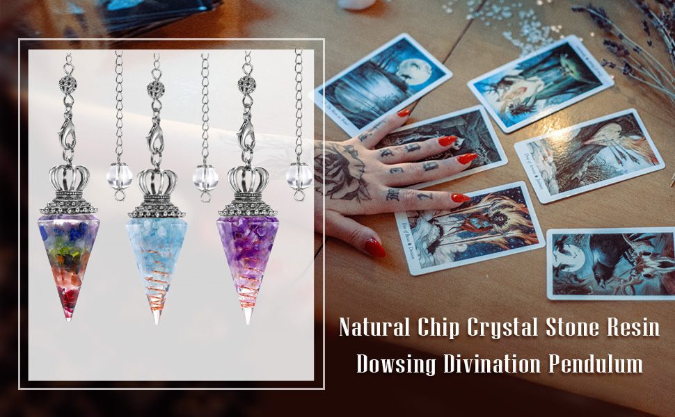 Jovivi Natural Aquamarine Crystal Pendulums for Divination