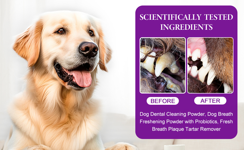petlab co pro bright dental powder  plaque off powder dog