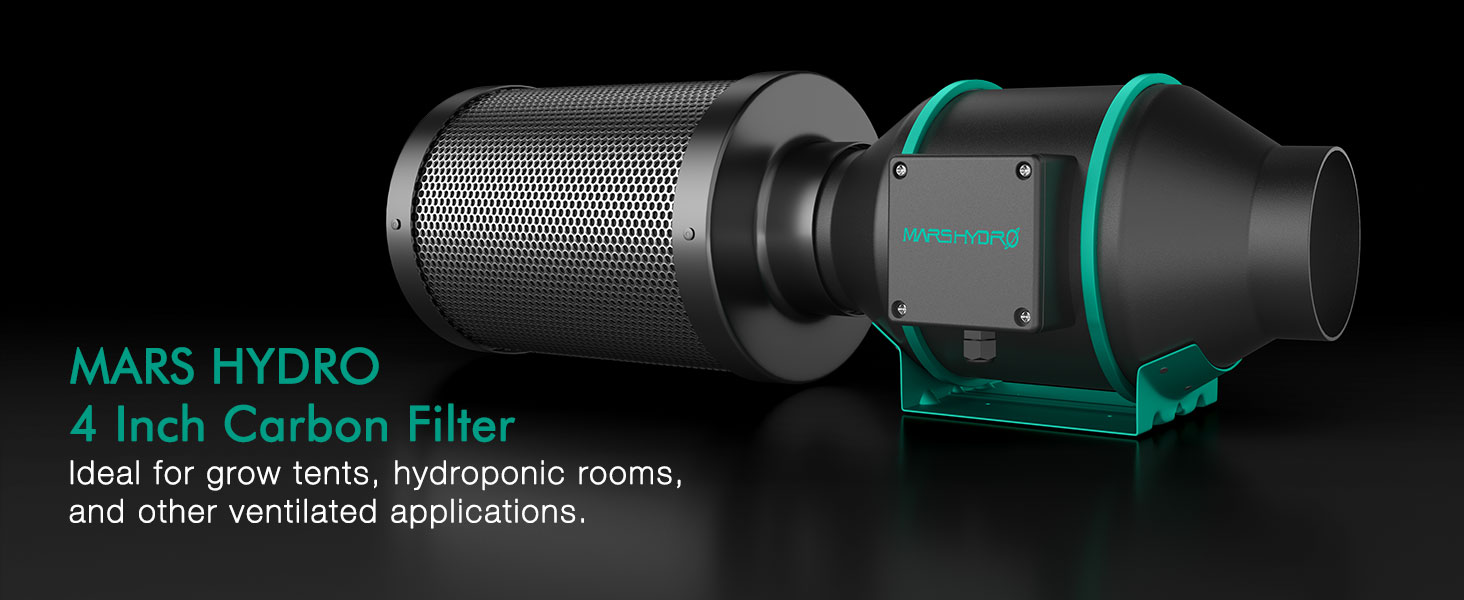 MARS HYDRO 4 Inch Carbon Filter, Inline Air Filter Odor