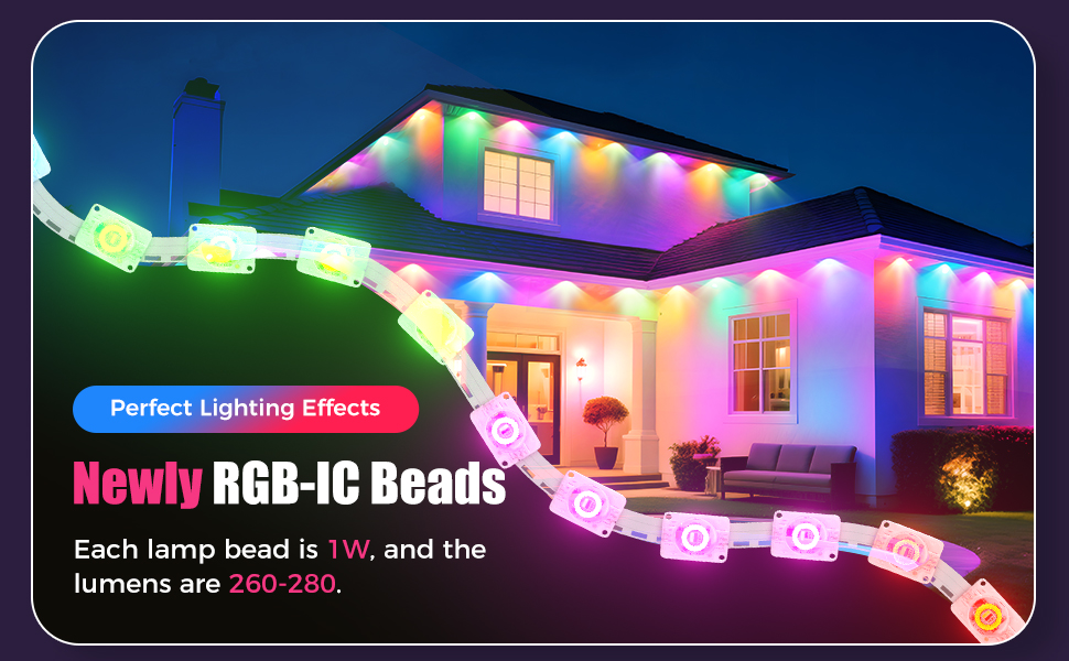 POOFZY Permanent Outdoor Lights for House