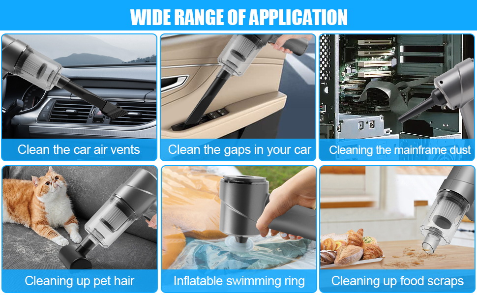 Handheld Vacuum Cordless 6000PA Powerful Car Vacuum Cleaner 120W