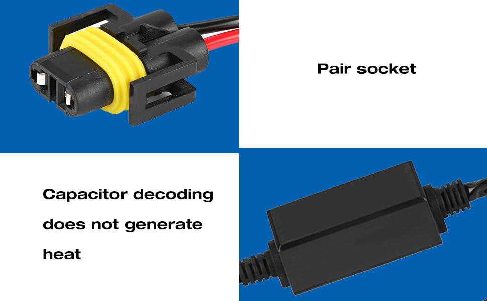 LED Headlight Decoder, Akozon 1 Pair H8 H9 H11 Canbus Anti Flicker