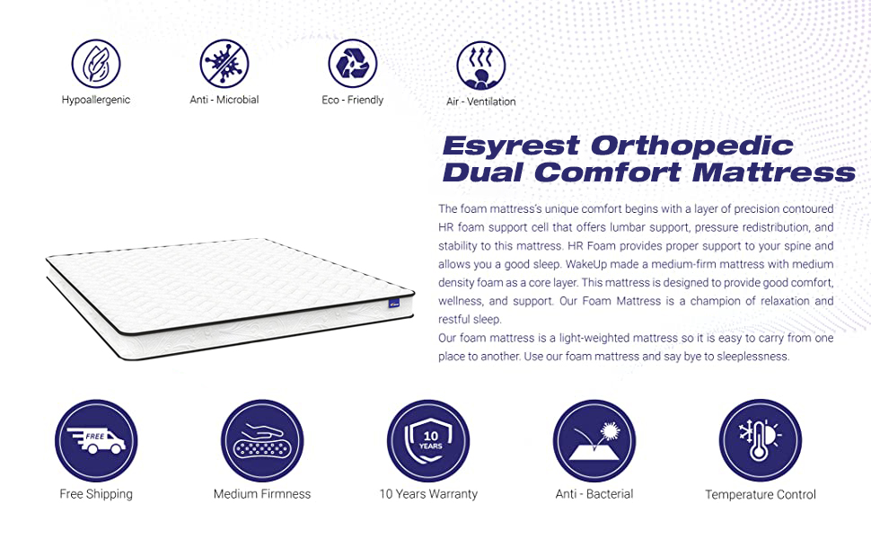 wakeup INDIA Dual Comfort Orthopedic Mattress 10 Year Warranty