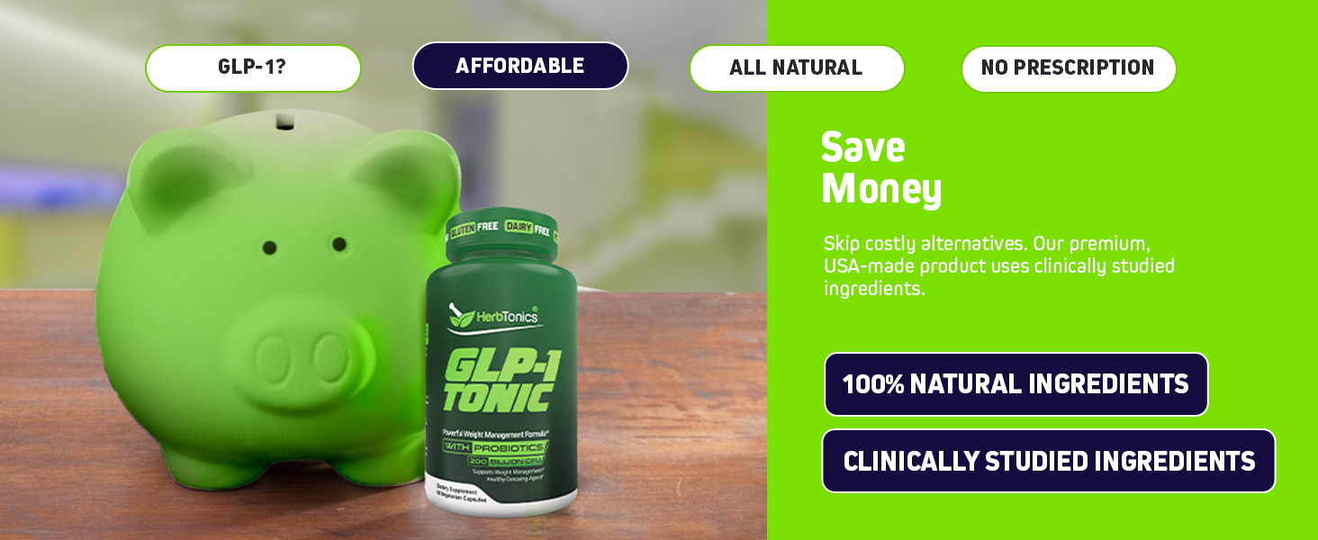 GLP-1 Tonic blends Apple Cider Vinegar, probiotics, BHB salts to help gut wellness and metabolism