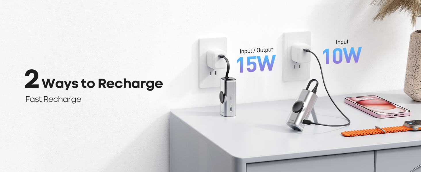 iWALK Portable Apple Watch Charger, 5000mAh Small Power