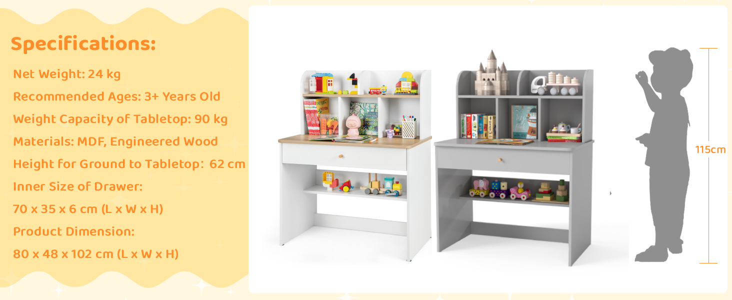 Technical specifications diagram showing silhouettes and measurement illustrations for product installation or assembly guidelines.
