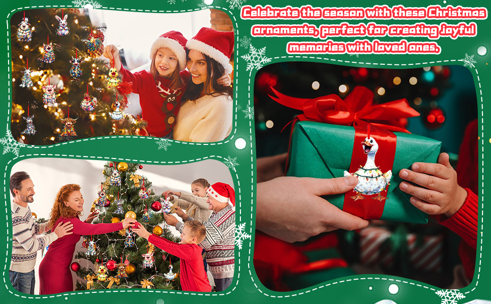 Farm animal ornaments are a great decoration to hang on the Christmas tree, window