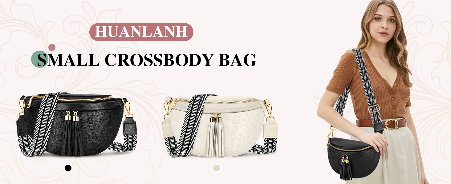 HUANLANG Small Crossbody Bags for Women,Tassel Chest Purses Fashion