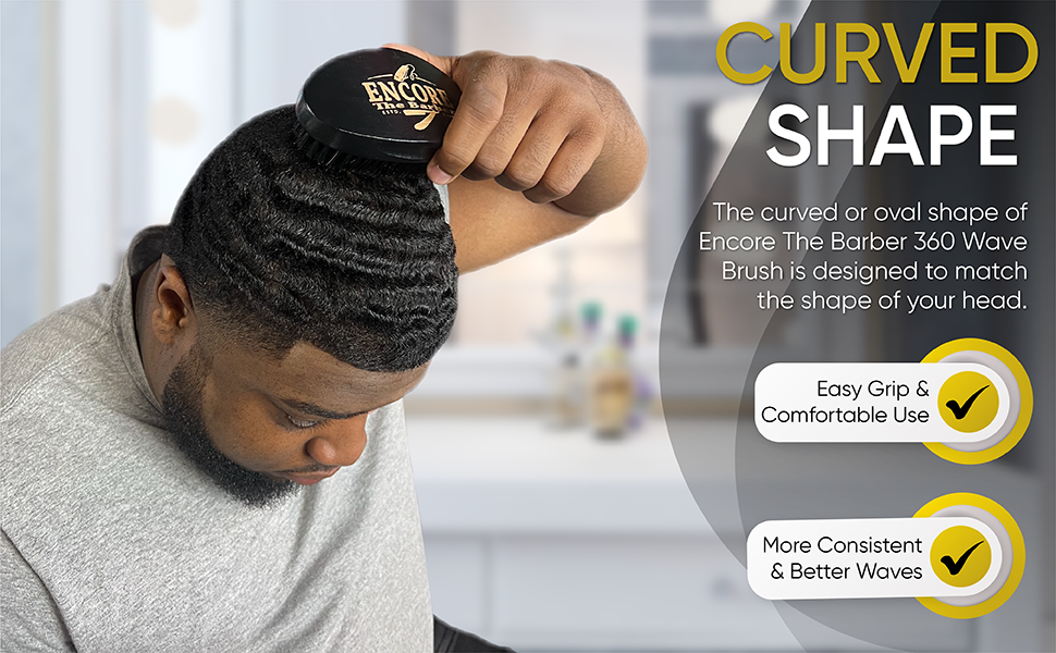 360 Wave Brush wave brush wavy hair men's hair styling brush scalp medium wave barber's hairbrush
