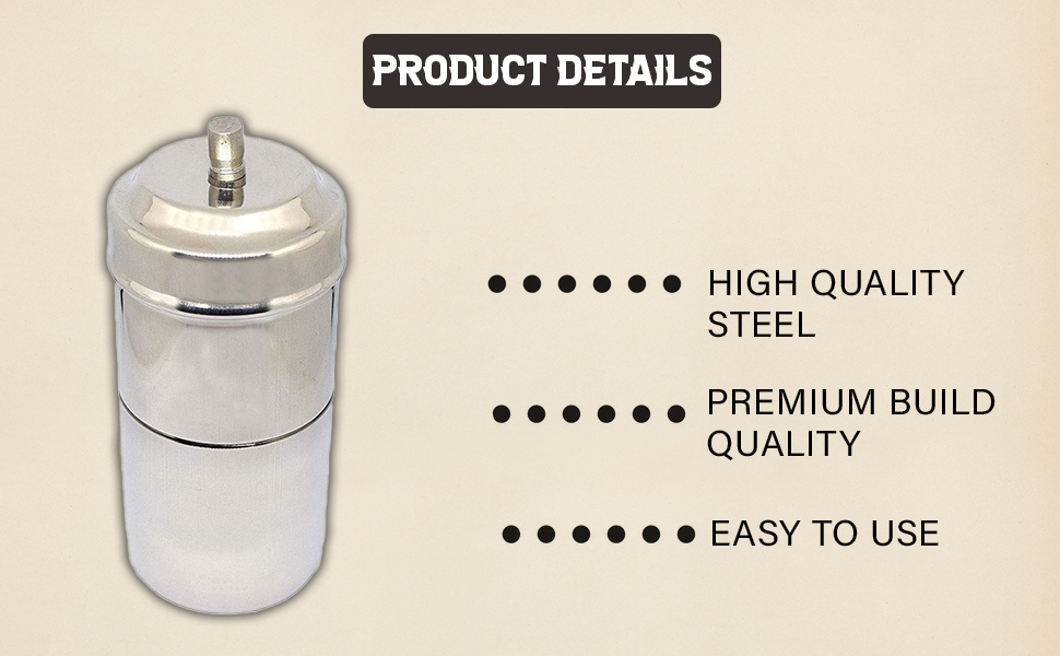 BLUETAIL Stainless Steel South Indian Filter Coffee Maker, 4-6 Cups (200 ML) SPN-MX9E8