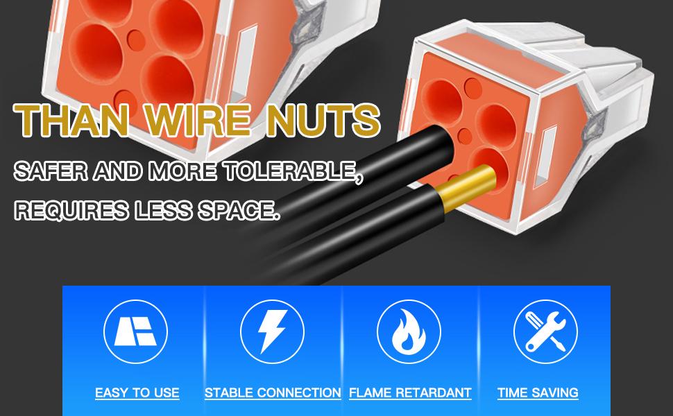Push in Wire Connectors Quick Connect Electrical 2Port 50 Pcs + 4Port