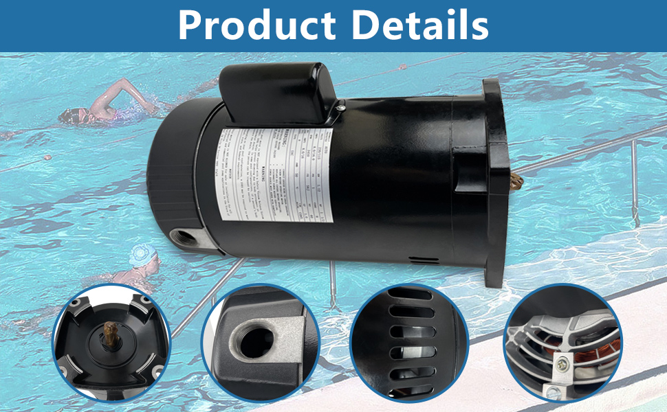 B2854 Pool Pump Motor 1.5HP Compatible with Century/AO Smith Pool Pump