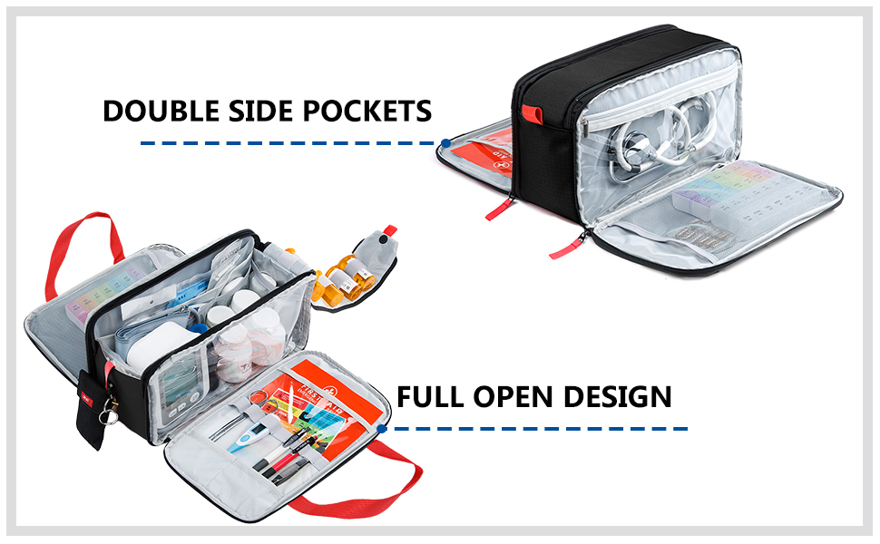 BAGSFY Full Open Medicine Bag Empty, Family First Aid Bag