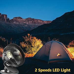 Desk Portable Usb Fan,LED Light
