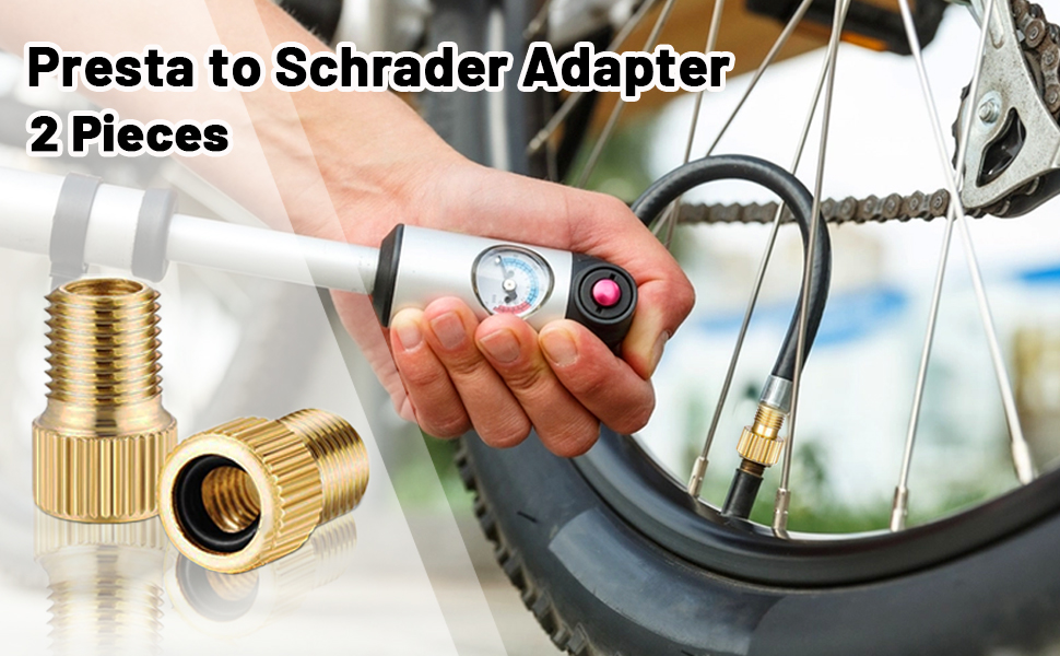 2pcs Brass Presta to Schrader Bike Valve Adapter Converter Amazon.co