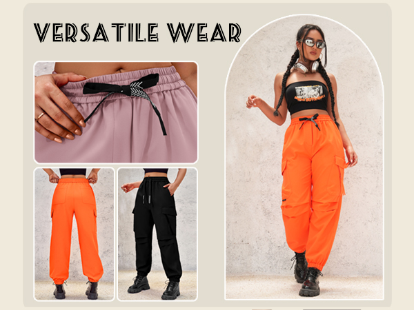 CATHSNNA Baggy Cargo Pants Women High Waisted Parachute