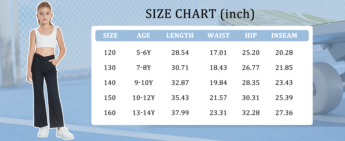 High Waisted Bell Bottom Jeans for Girls Flare Jeans for Kids Stretch Wide Leg Jeans