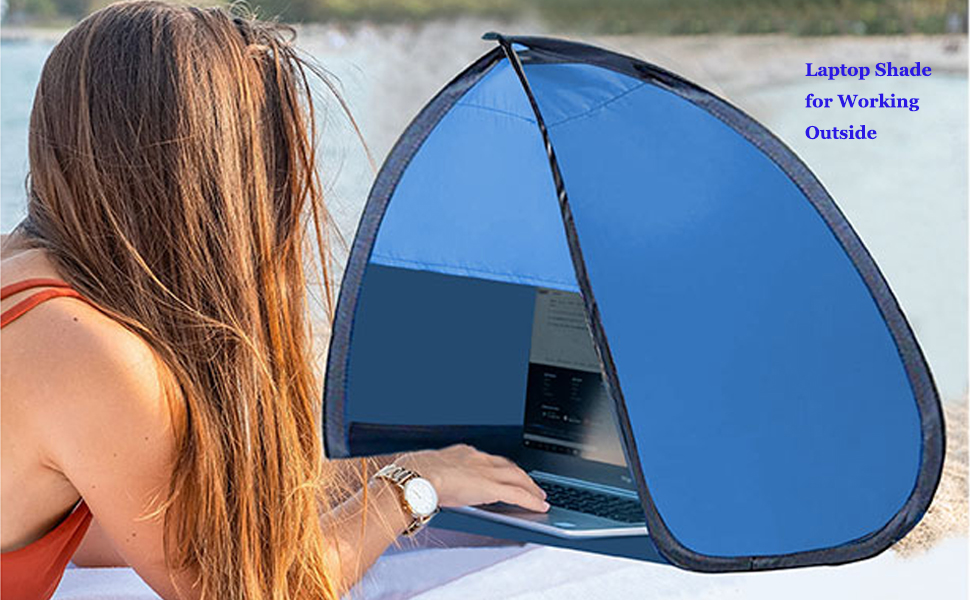 laptop sun shade for working outside, portable laptop sun shelter for outdoors