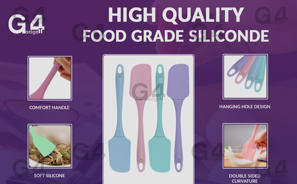 Four Pieces Silicone Spatulas