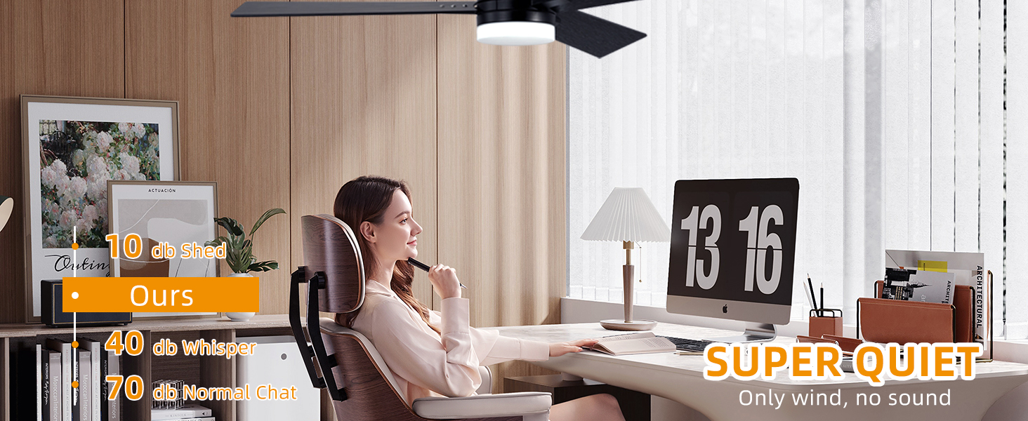 Smart Wifi Flush Mount Ceiling Fan for bedroom