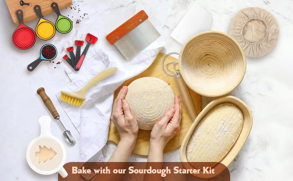 sourdough banneton basket proofing baskets for sourdough bread baking bread making kit