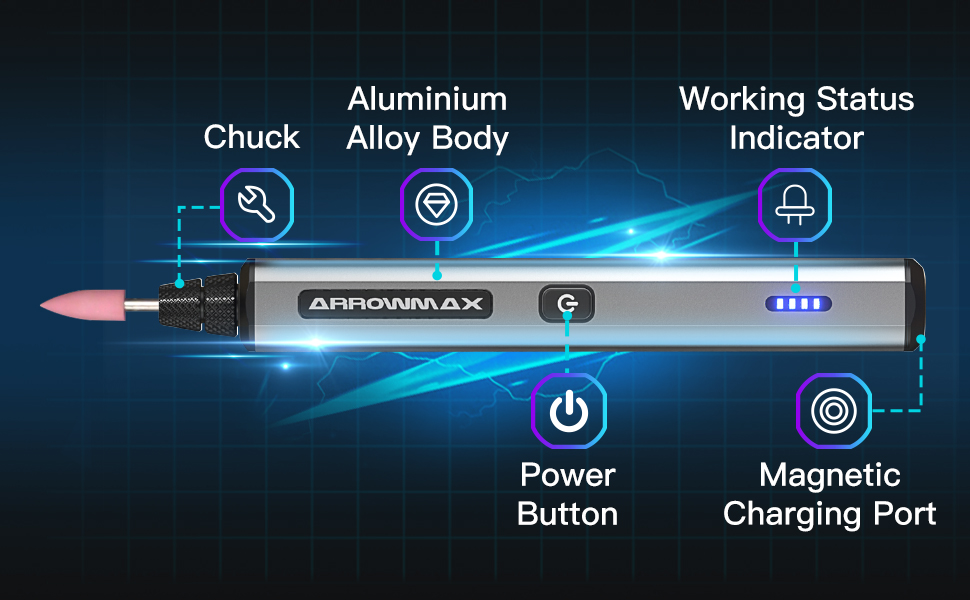 Amazon | ARROWMAX彫刻筆、研磨筆、36本工具ヘッド